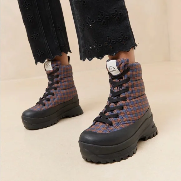 Loeffler Randall - Davey Navy/Rust Weather Boot - Picture 2 of 14